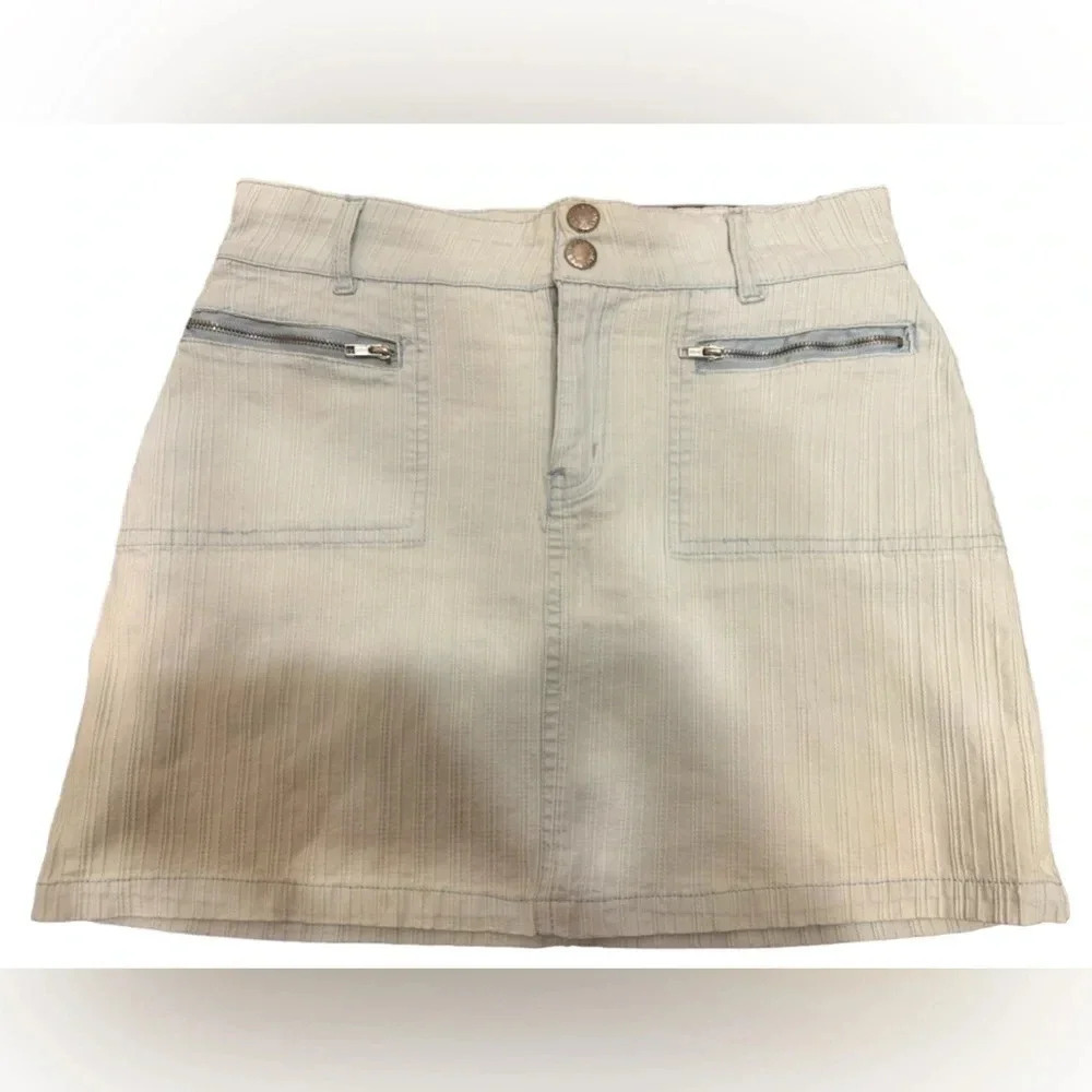 Alfredo Venini Striped Mini Skirt with Buttons and Zippers Size 5